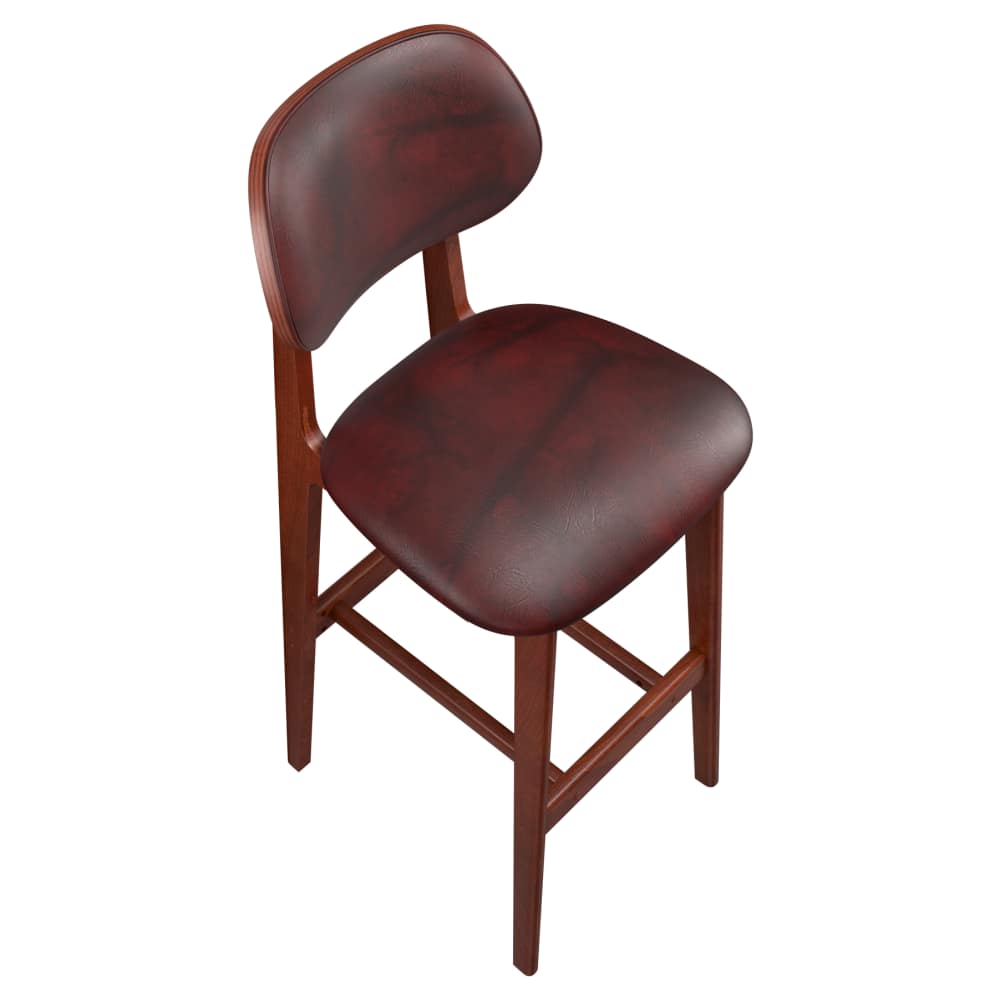 Bar stool selection, Gisselle wood with padded back