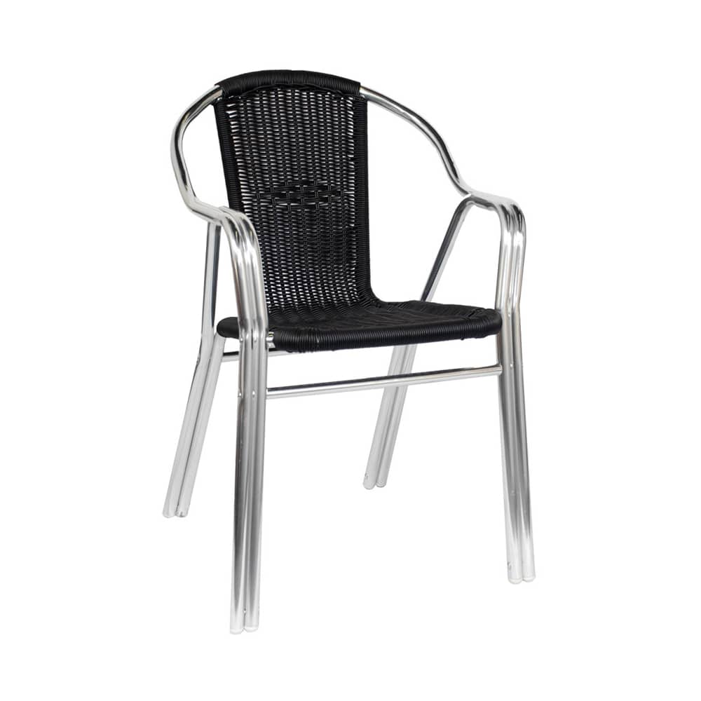 Armchair selection, Black rattan aluminum