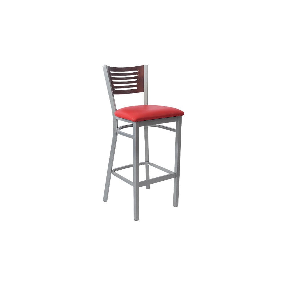 Bar stool selection, Silver Interchangeable back metal with 5 Slats