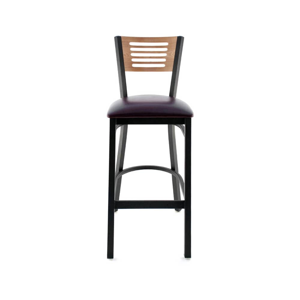 Interchangeable Back Metal Bar Stool with 5 Slats
