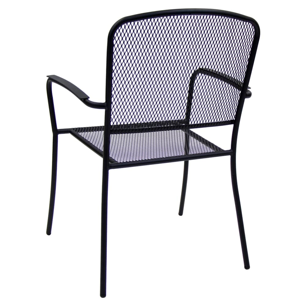 Armchair selection, Square back metal mesh patio