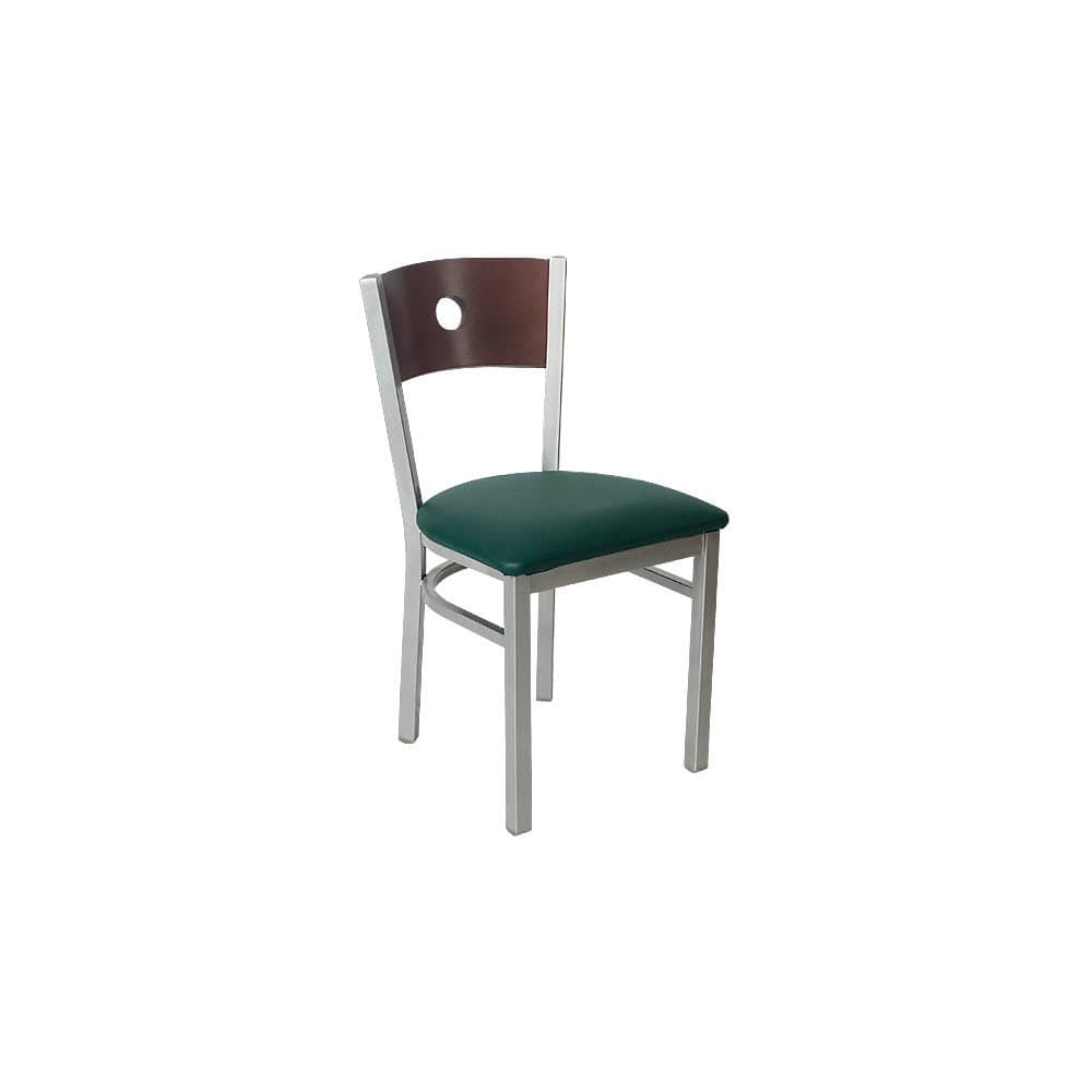 Dining chair selection, Silver Interchangeable back metal with a Circled back