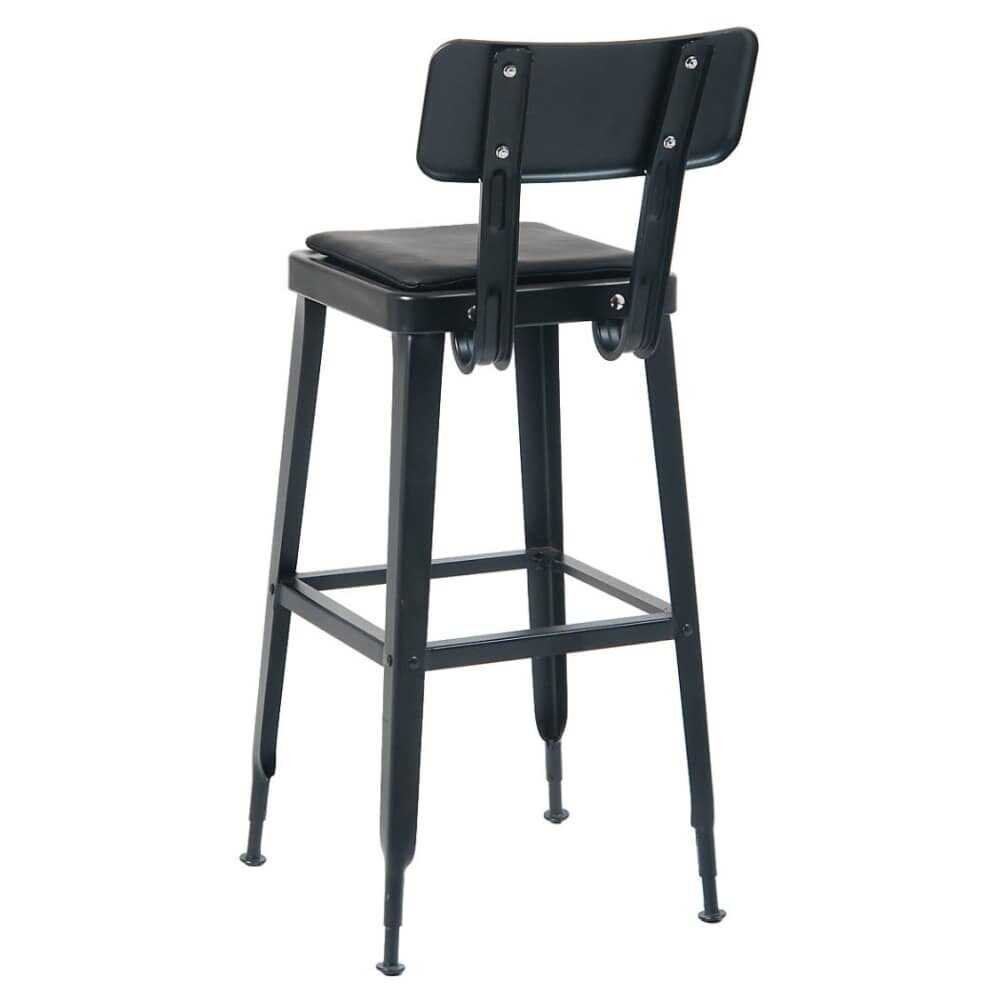 Laurie Bistro-Style Metal Bar Stool in Black Finish