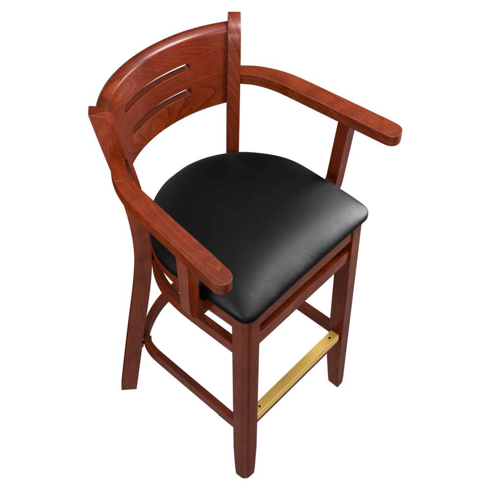 Bar stool selection, Henry wood with arms
