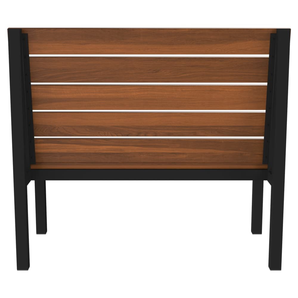 Ottis Metal Booth with Slat Wood Back
