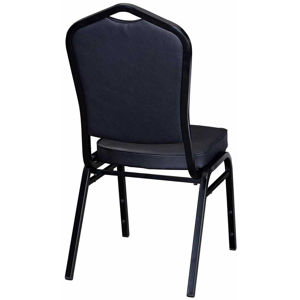Stack Chair with Black Frame Finish and Black Vinyl