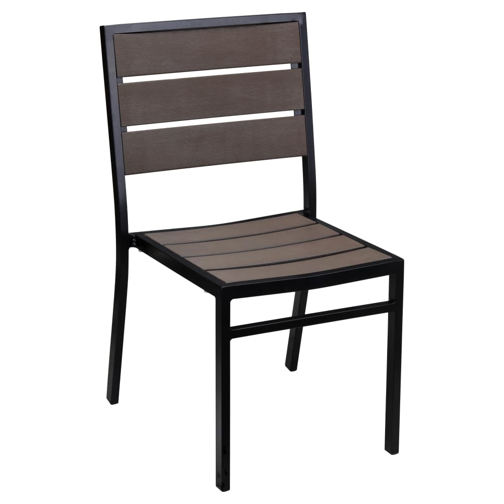 Seating set selection, Black aluminum and dark walnut teak patio Dining