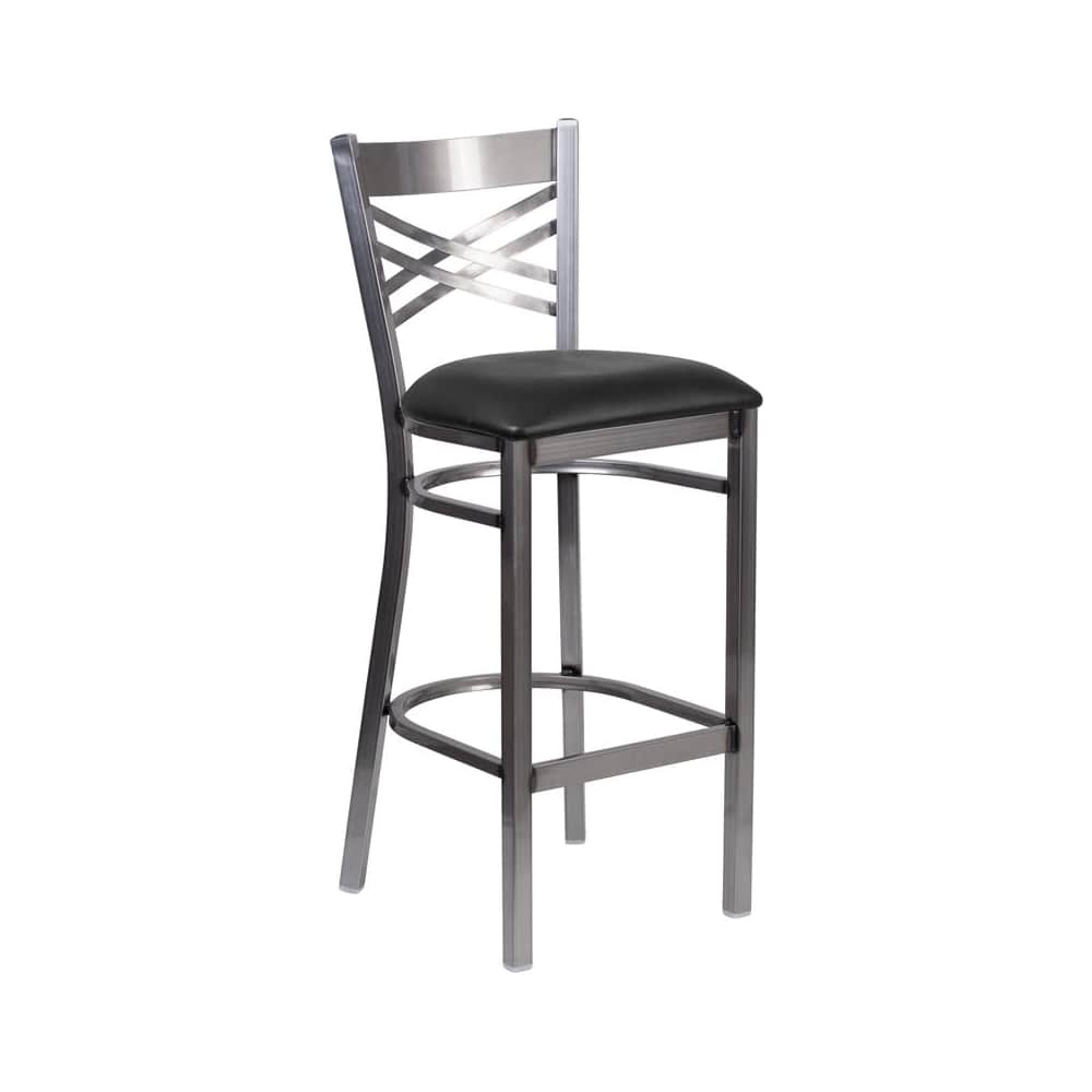 Bar stool selection, Clear Coated metal X back