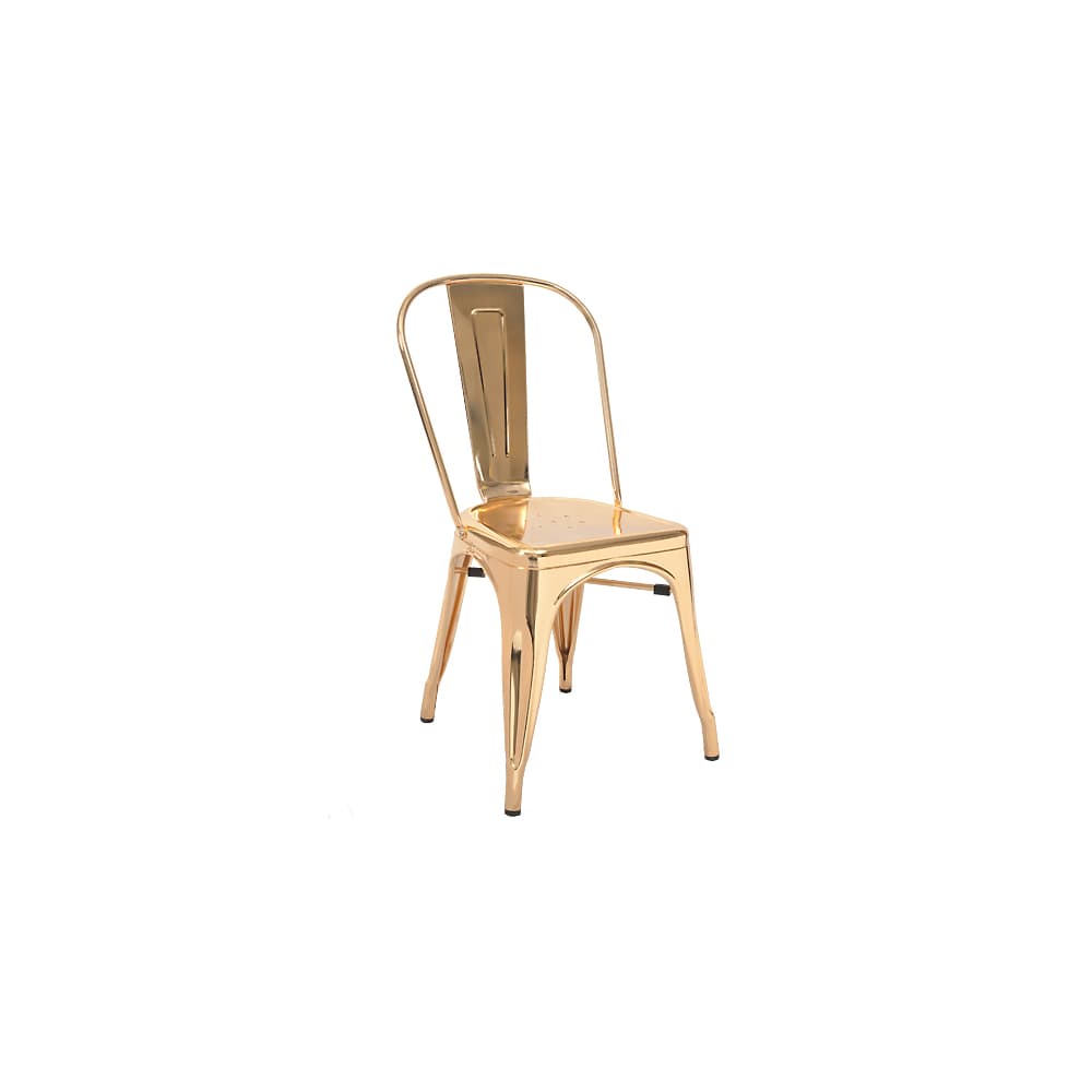 Dining chair selection, Bistro Style metal in gold finish