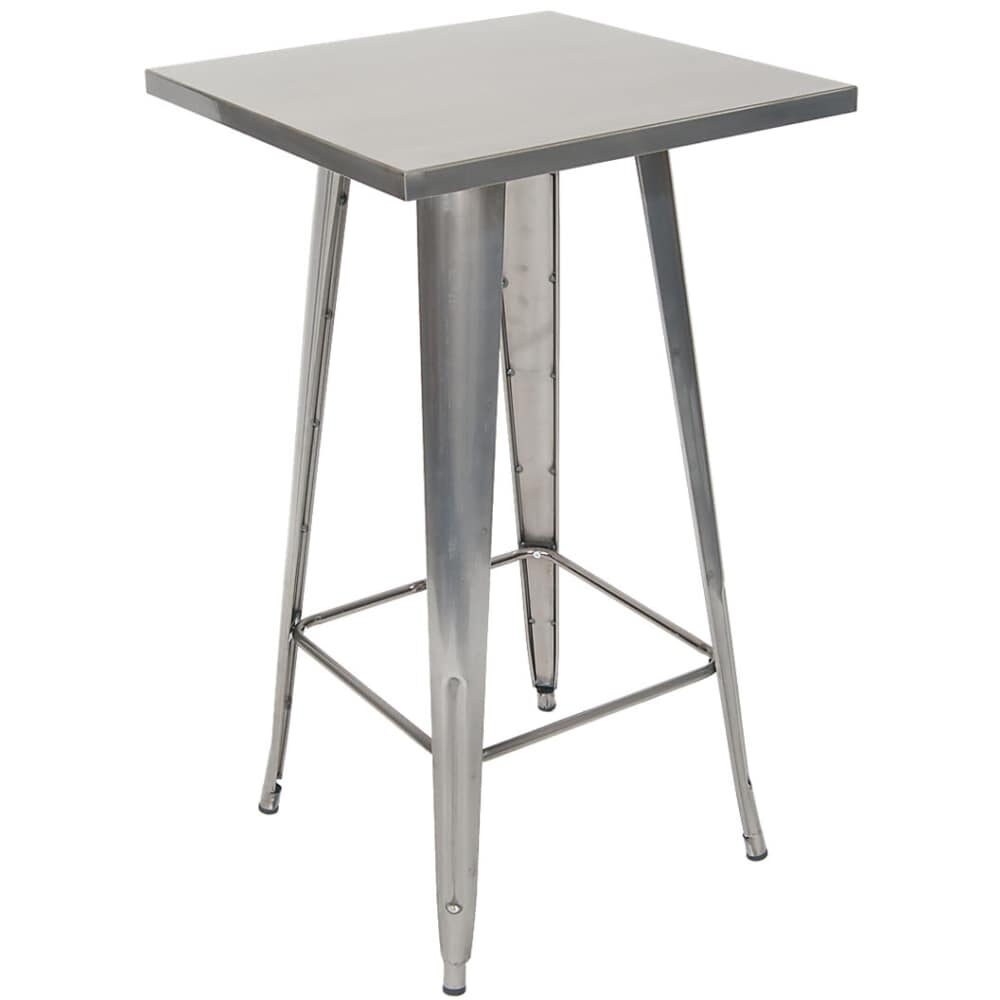 Metal Table in Clear Finish, Bar Height