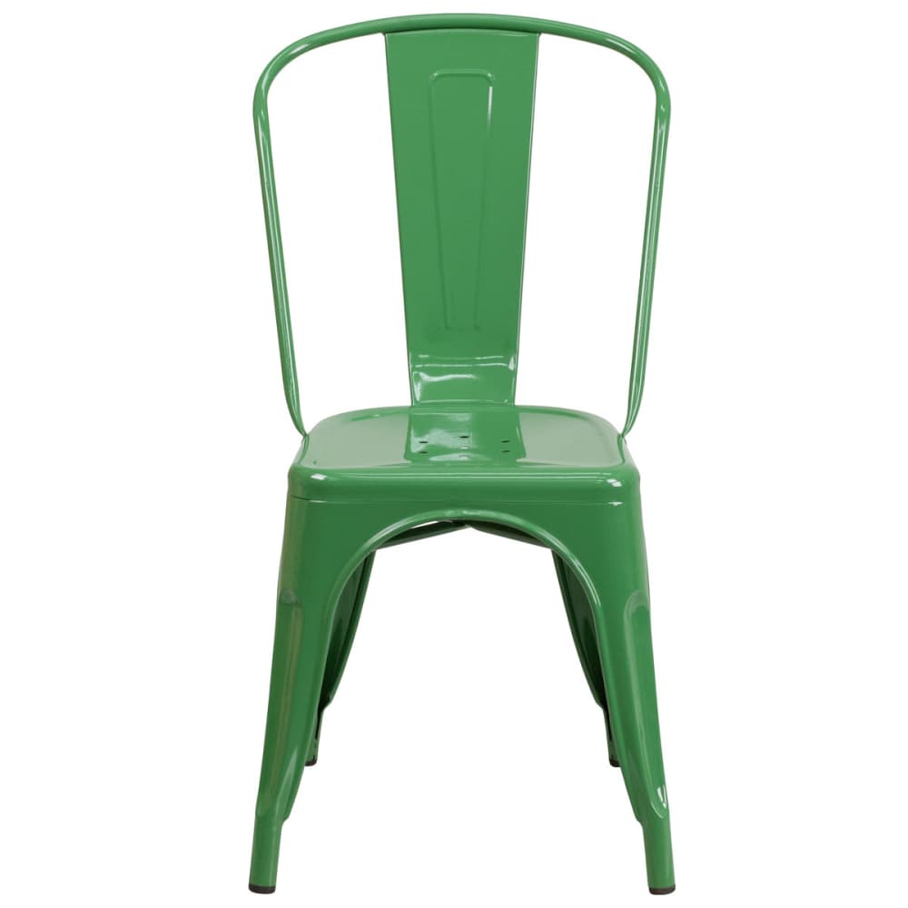 Dining chair selection, Bistro Style metal in green finish