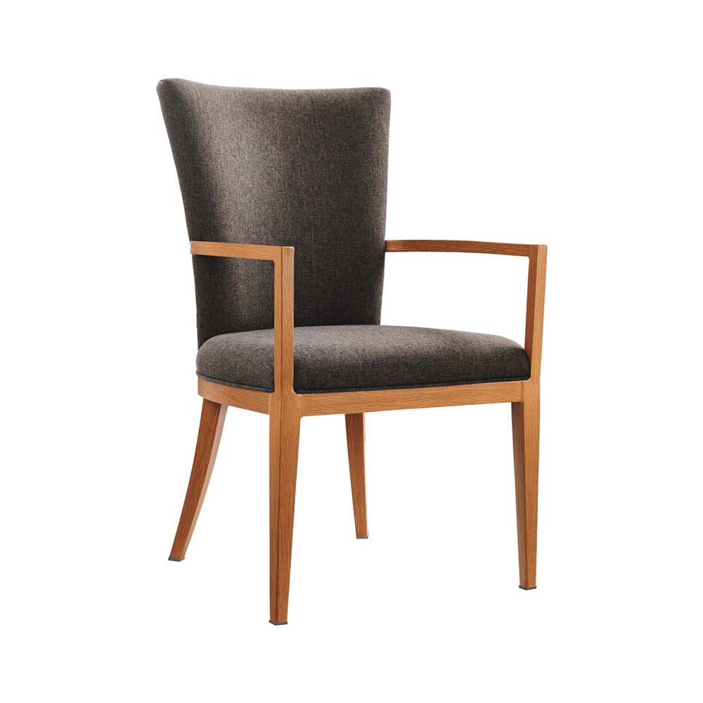 Armchair selection, Sereno wood Grain aluminum upholstered