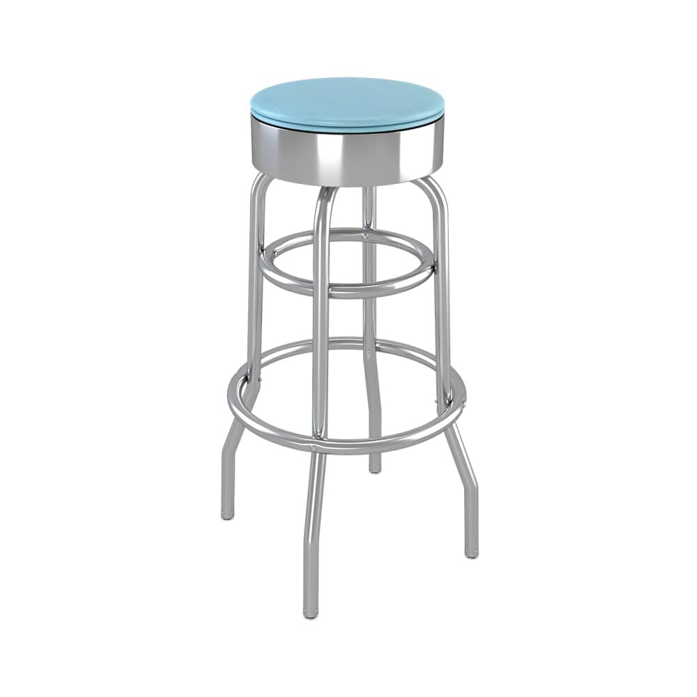 Williston Swivel Chrome Backless Diner Bar Stool