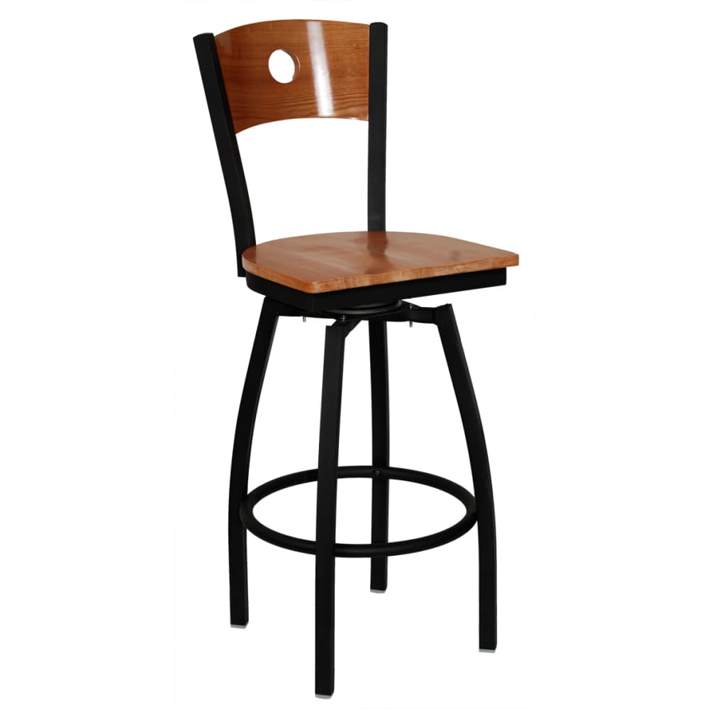 Bar stool selection, Interchangeable back metal swivel with a Circled back