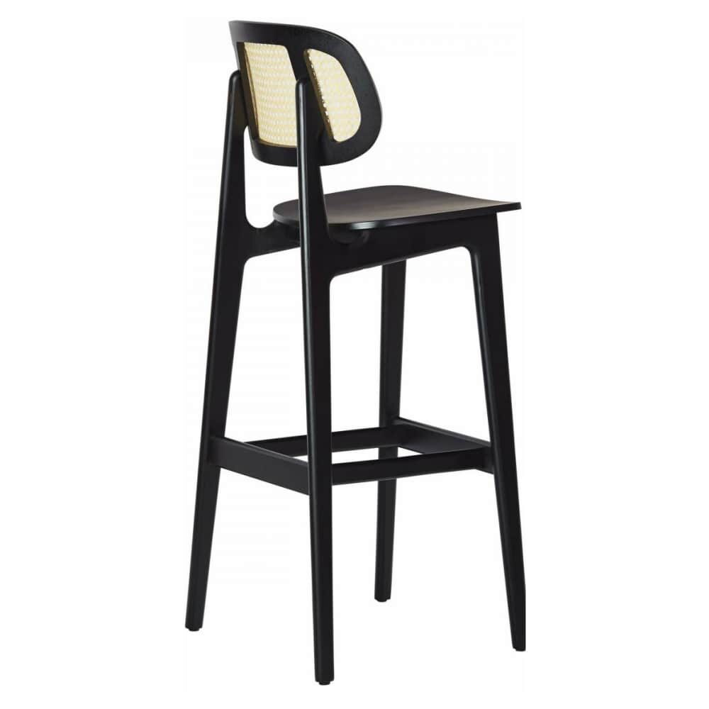Cane Wood Bar Stool