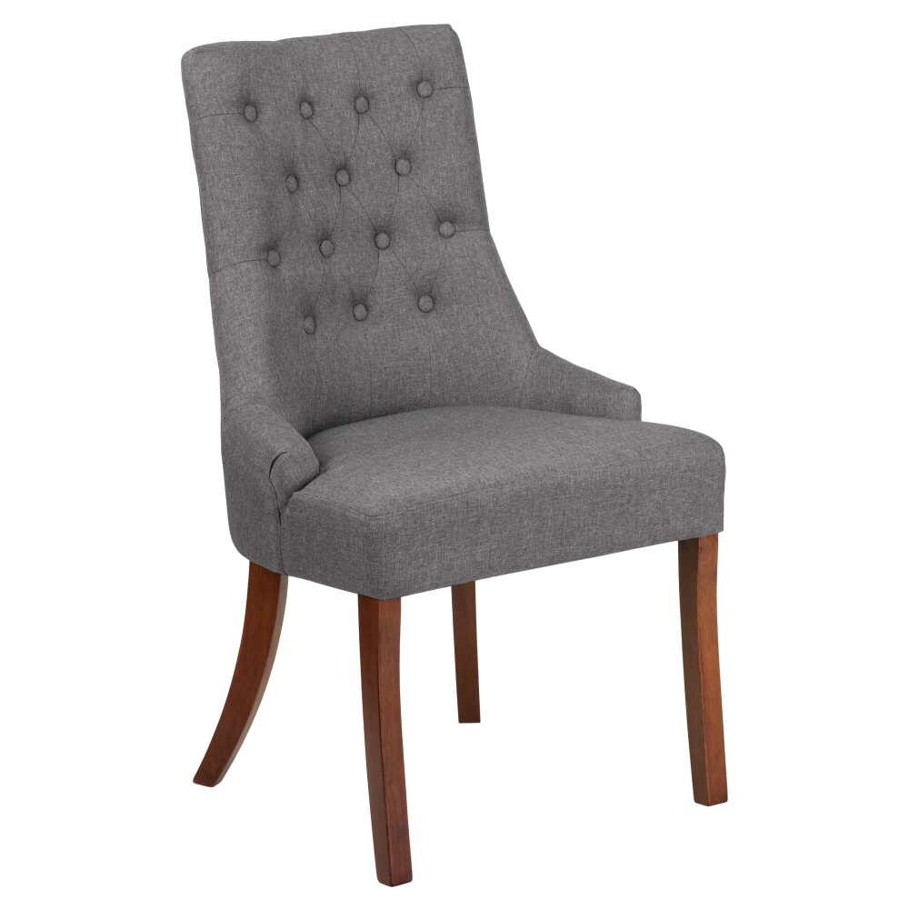 Extra Wide Button-Tufted Parsons Wood Chair