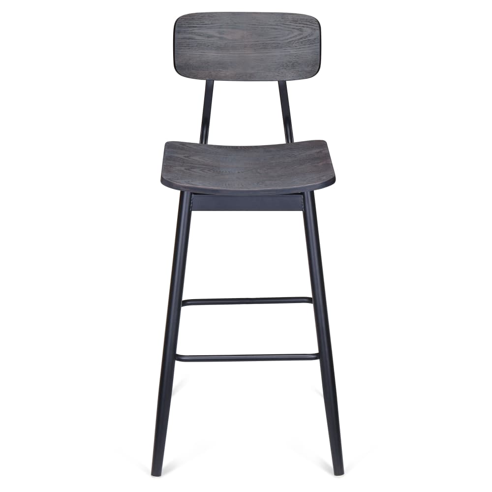 Bar stool selection, Basel metal with wood back and seat