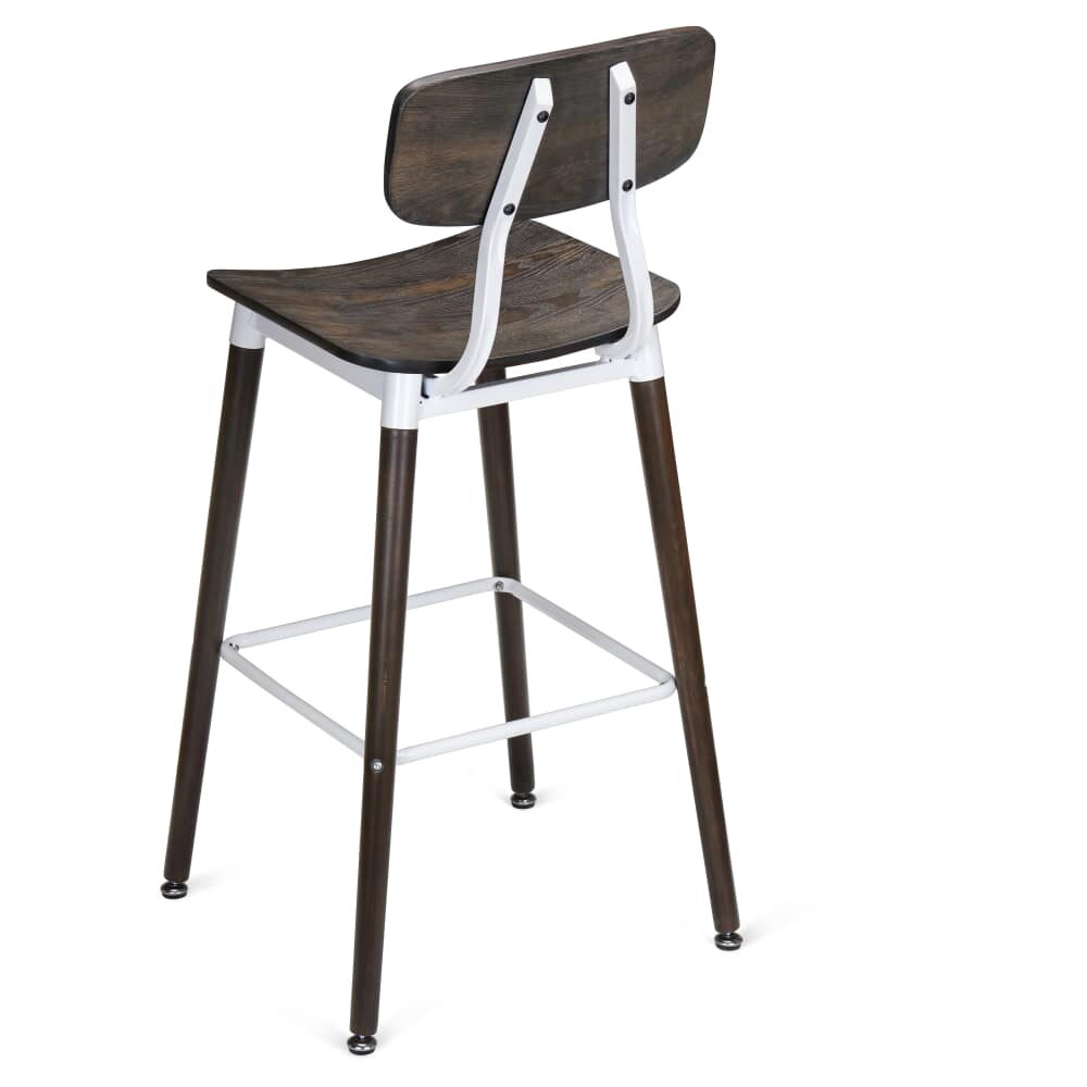 Slate White Metal Bar Stool