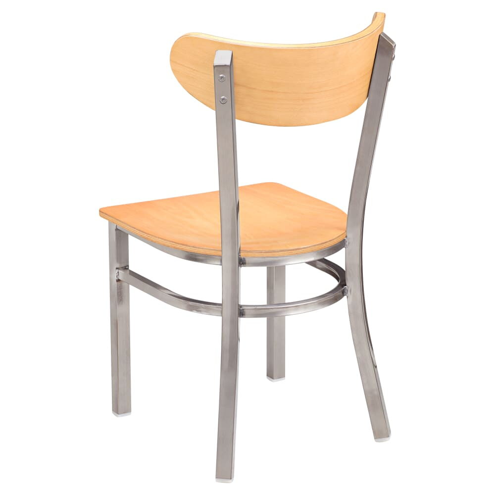 Curvy Chair in Clear Coat with Wood Back