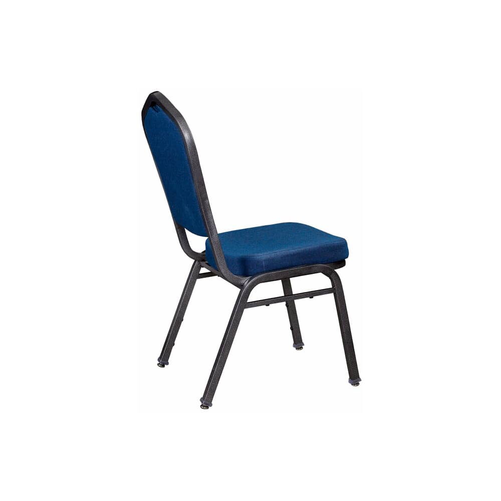 Metal Stack Chair, Silver Vein Frame with Blue 2166 Fabric