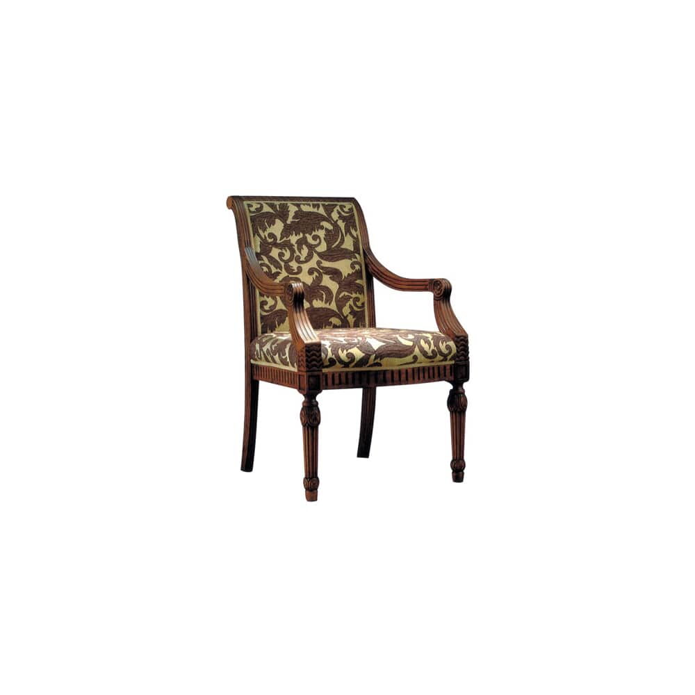 Go-Al Fully Upholstered Wood Armchair