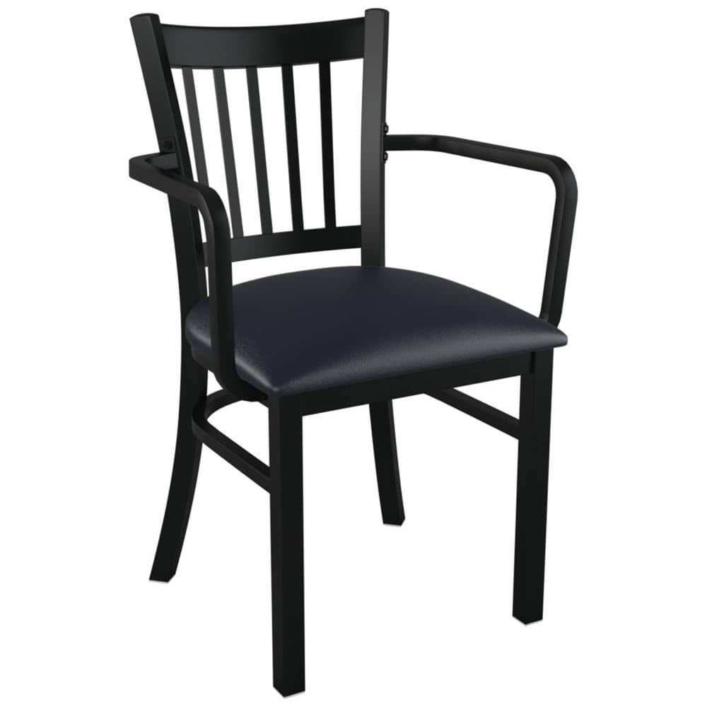 Armchair selection, Metal vertical slat with arms
