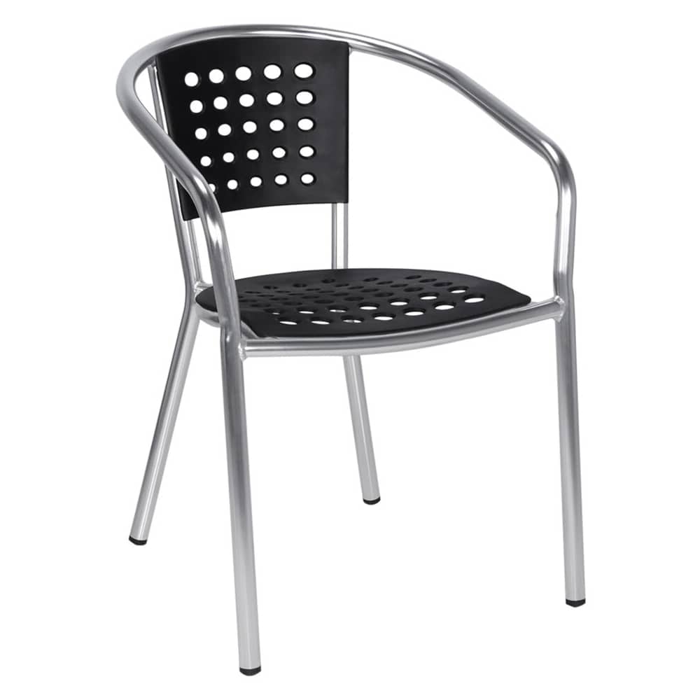 Armchair selection, Aluminum with black resin seat and back