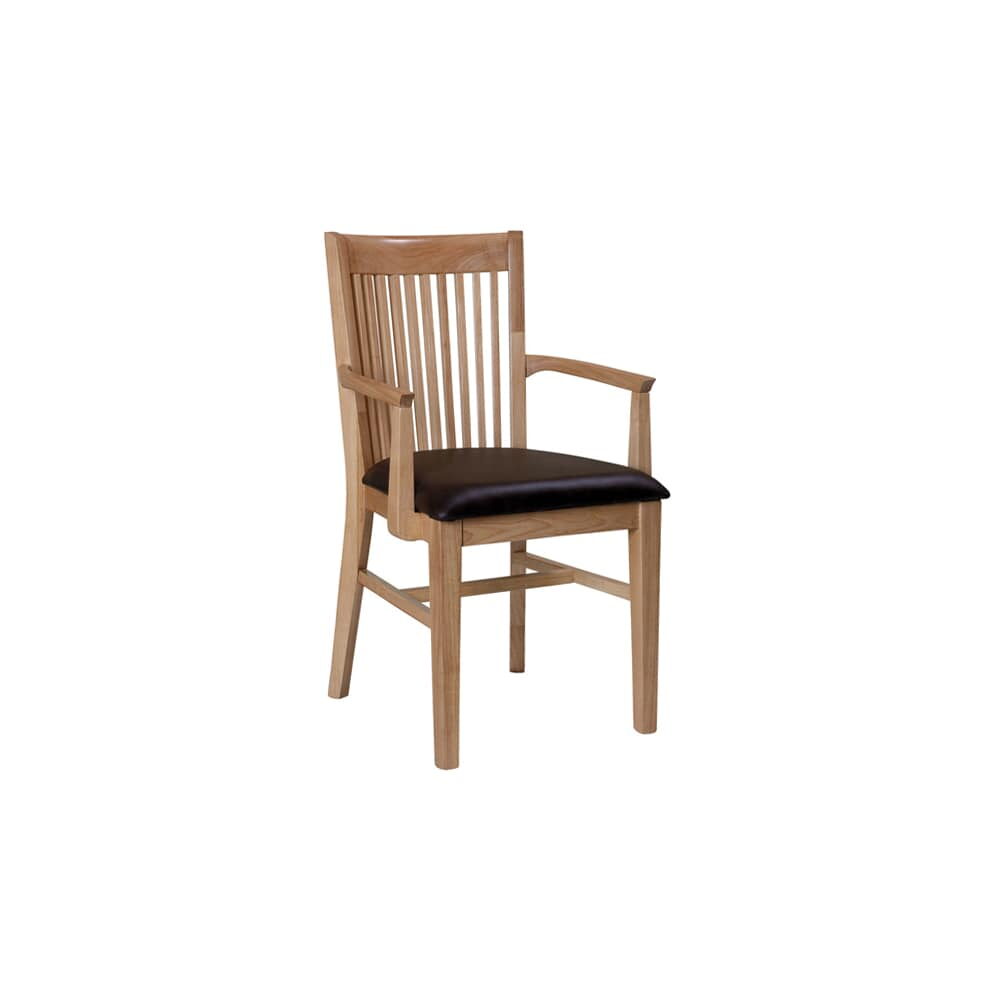 Elongated Vertical Slat-Back Armchair