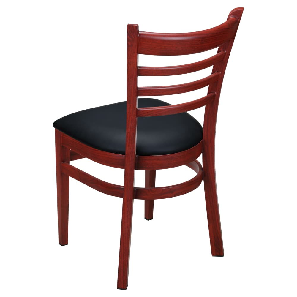 Ladder-Back Metal Chair with Wood Look
