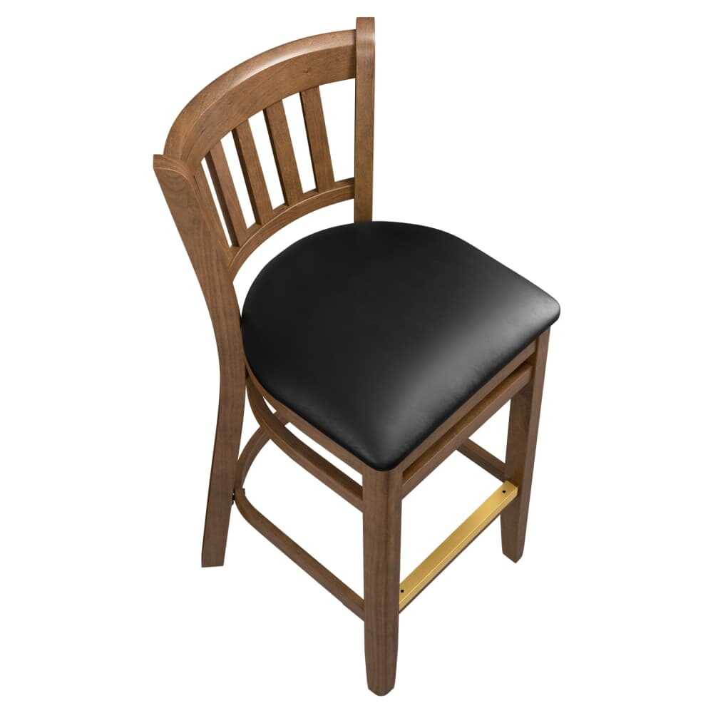 Vertical Slat Wood Bar Stool