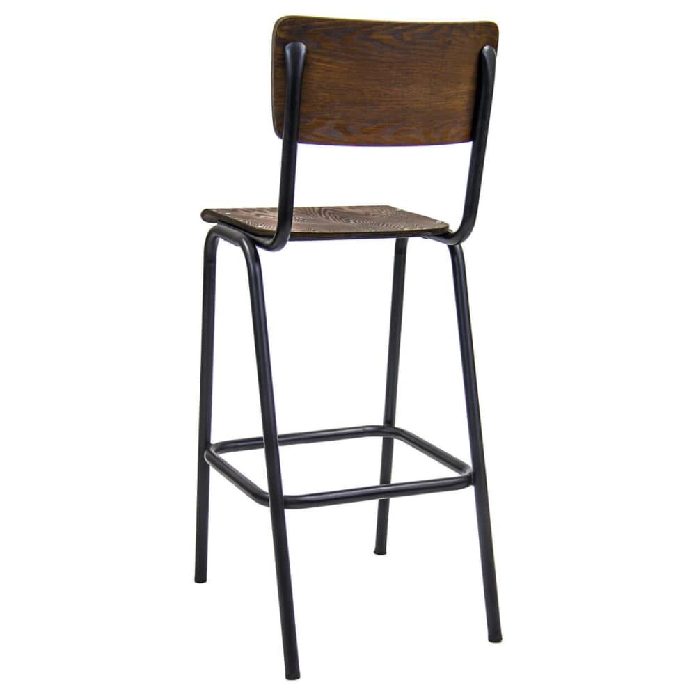 French Industrial Metal Bar Stool