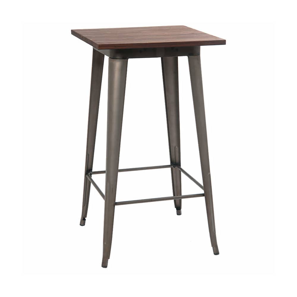 Bar table selection, Industrial series bar-height in dark gray finish and wood top