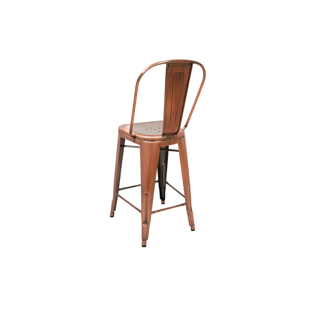 Bar stool selection, Bistro Style metal in copper finish