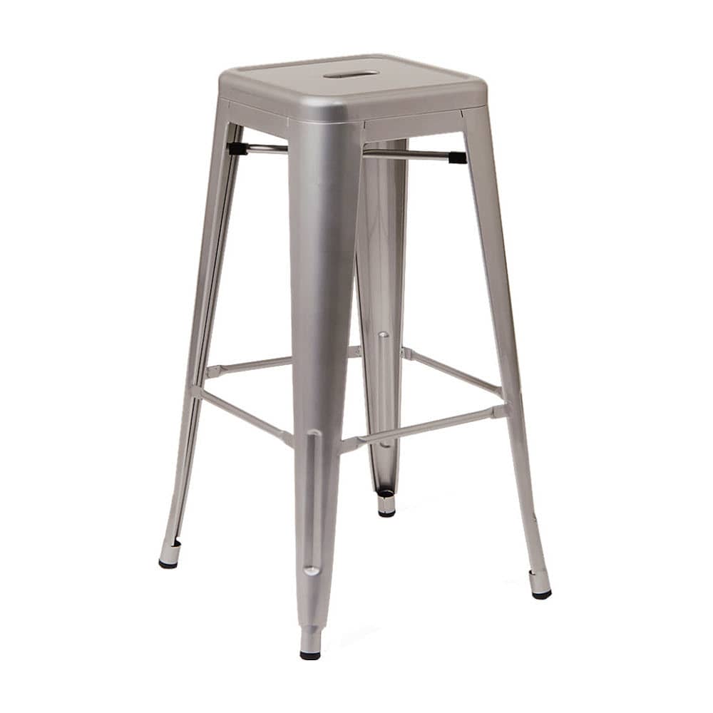 Bar stool selection, Bistro Style metal Backless in light gray finish