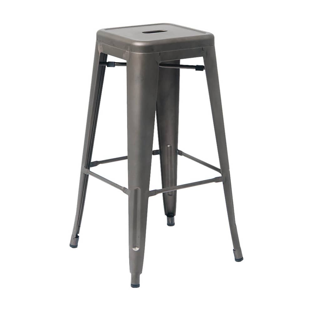 Bar stool selection, Bistro Style metal Backless in dark gray finish