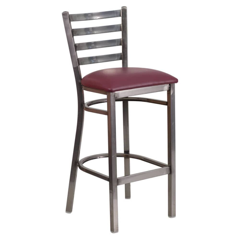 Clear Coat Metal Ladder Bar Stool