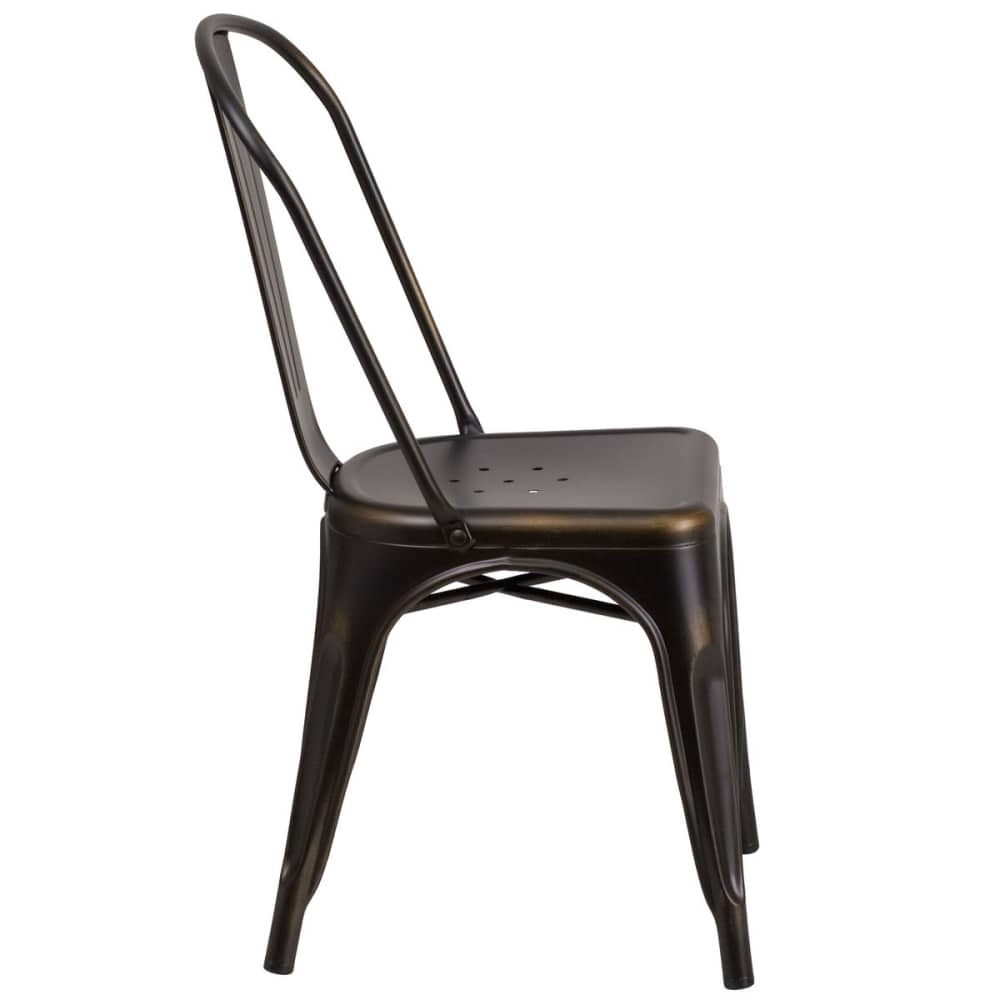 Dining chair selection, Bistro Style metal in Distressed Bronze finish
