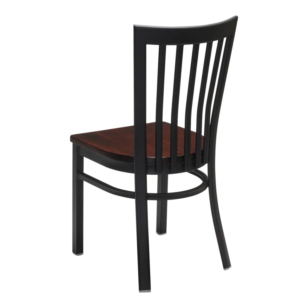 Elongated Vertical Slat-Back Metal Chair
