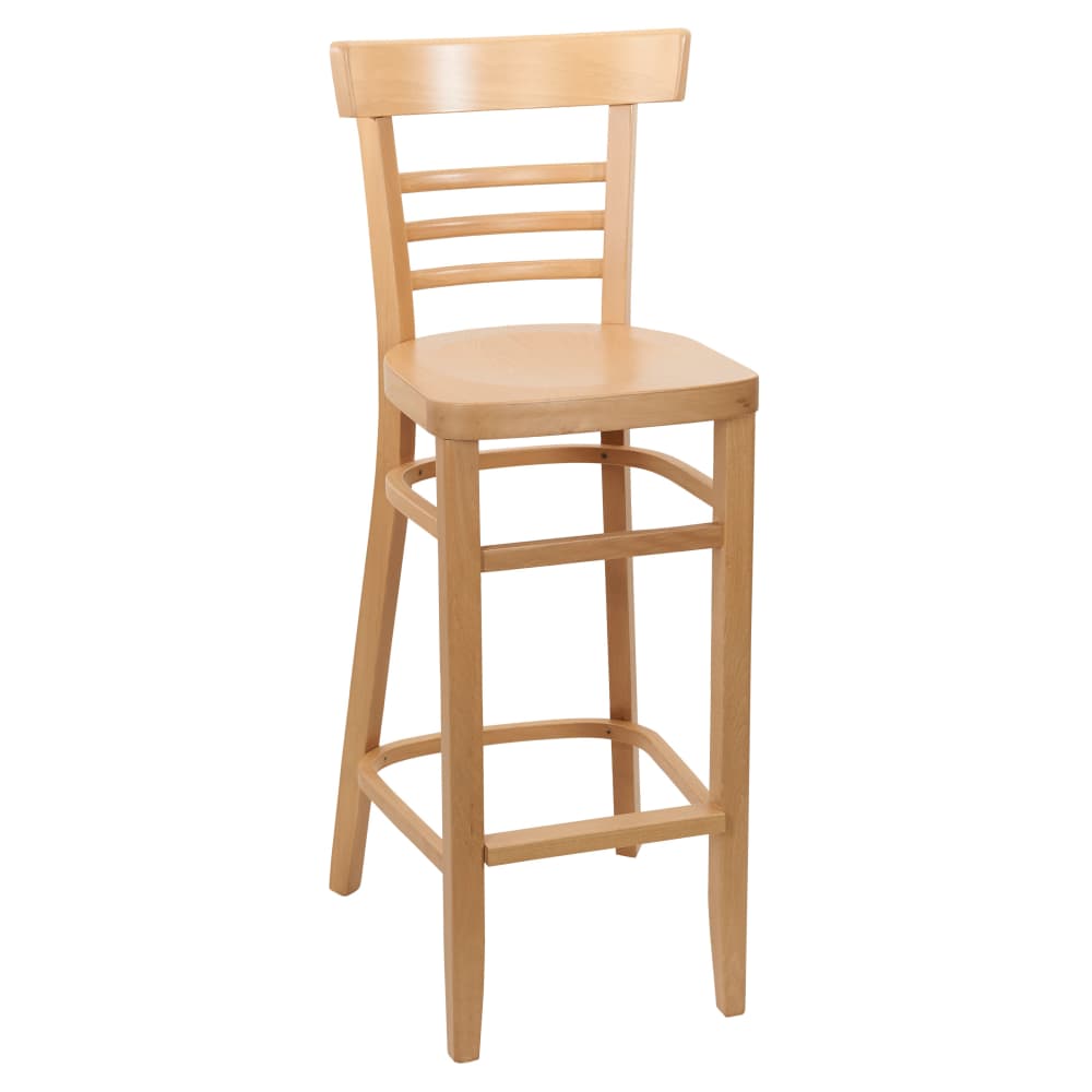Bar stool selection, Beechwood ladder-back with Extended Edges