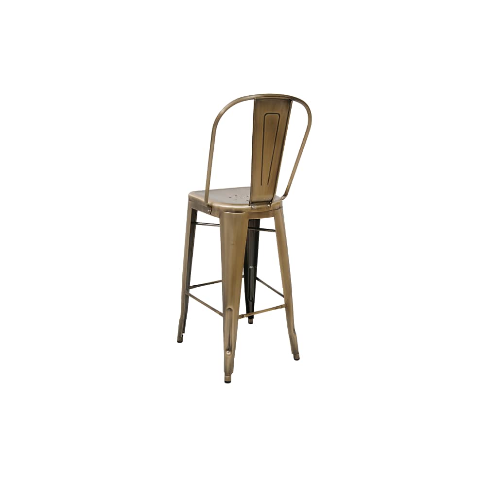 Bar stool selection, Bistro Style metal in brass finish