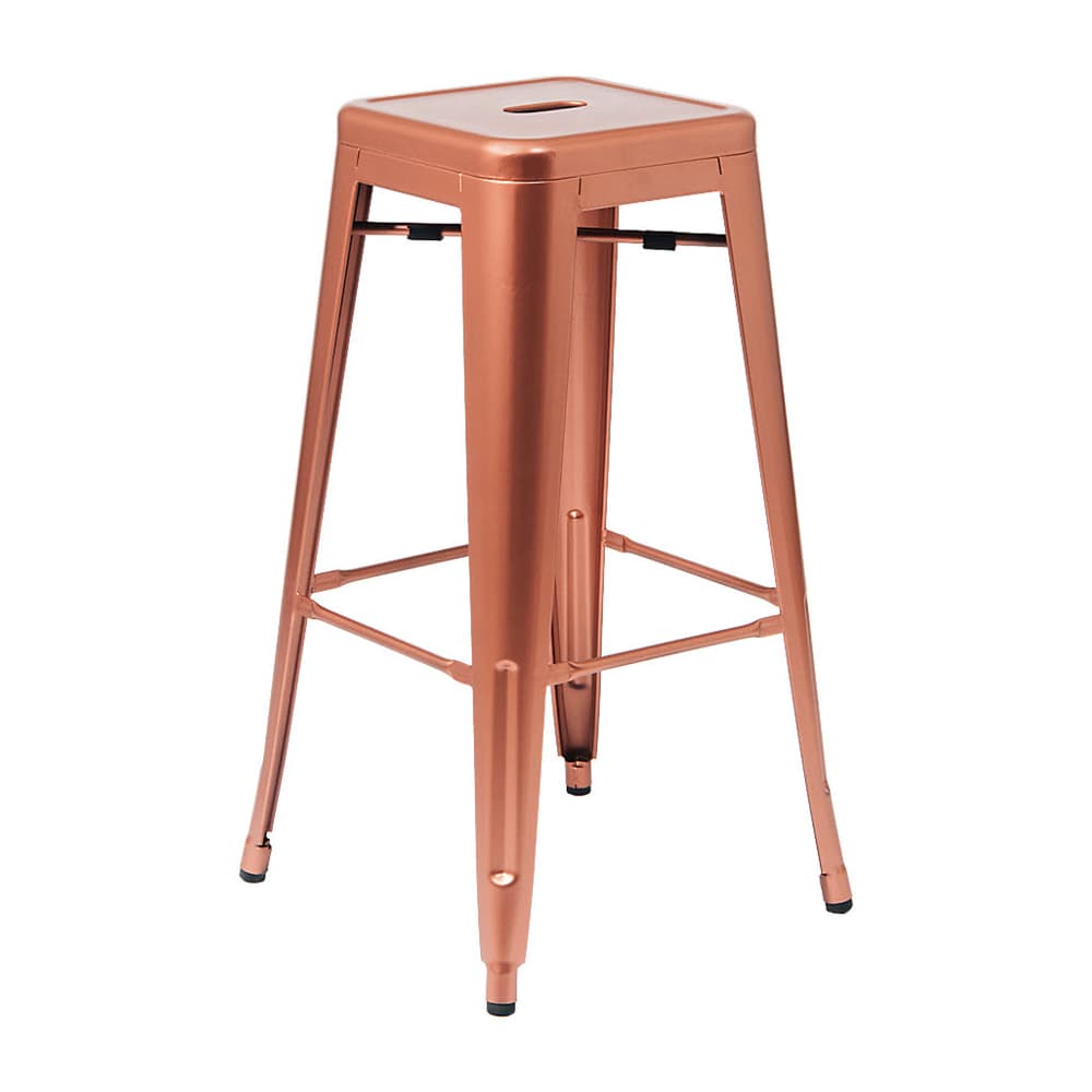 Bar stool selection, Bistro Style metal Backless in copper finish