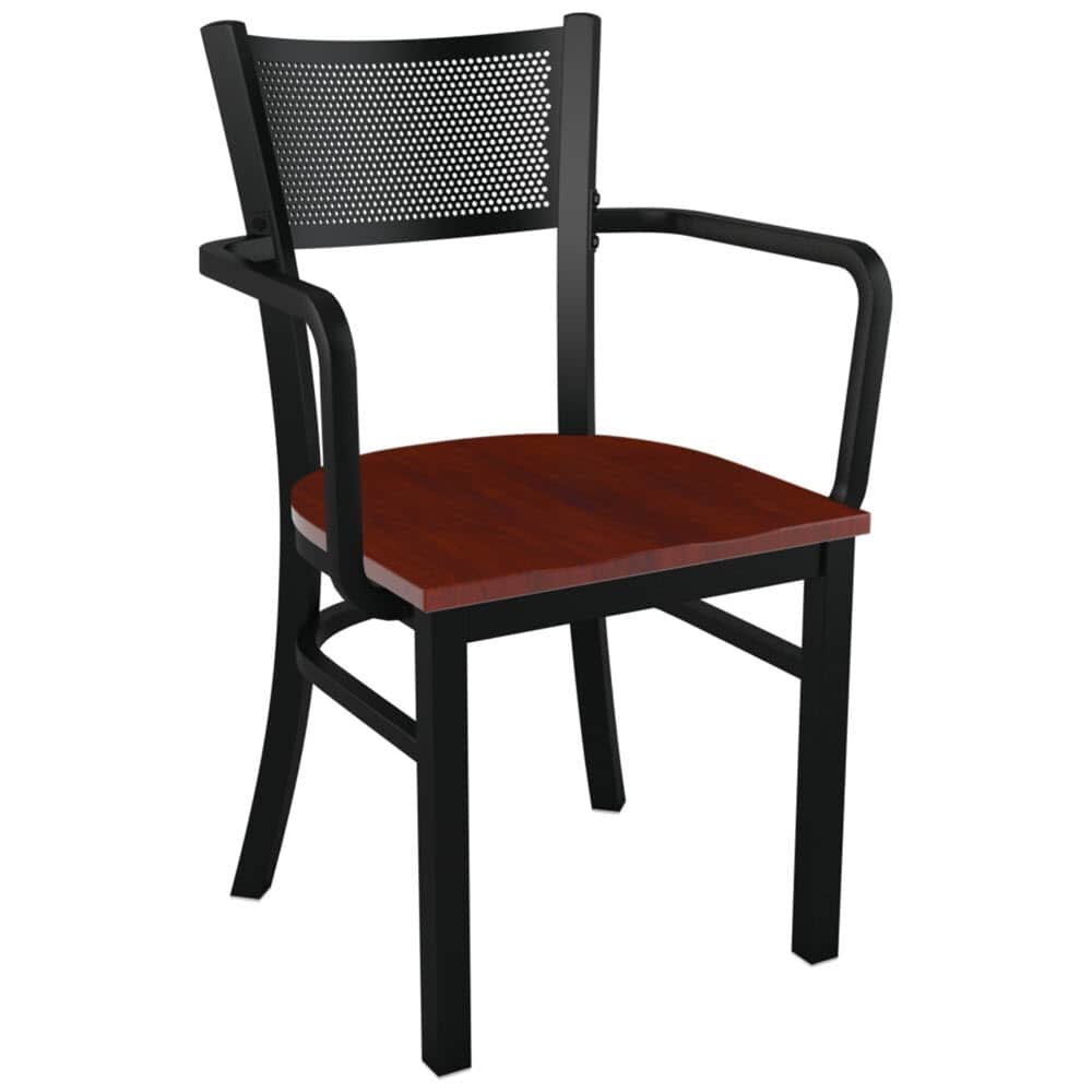 Metal Checker Back Chair with Arms