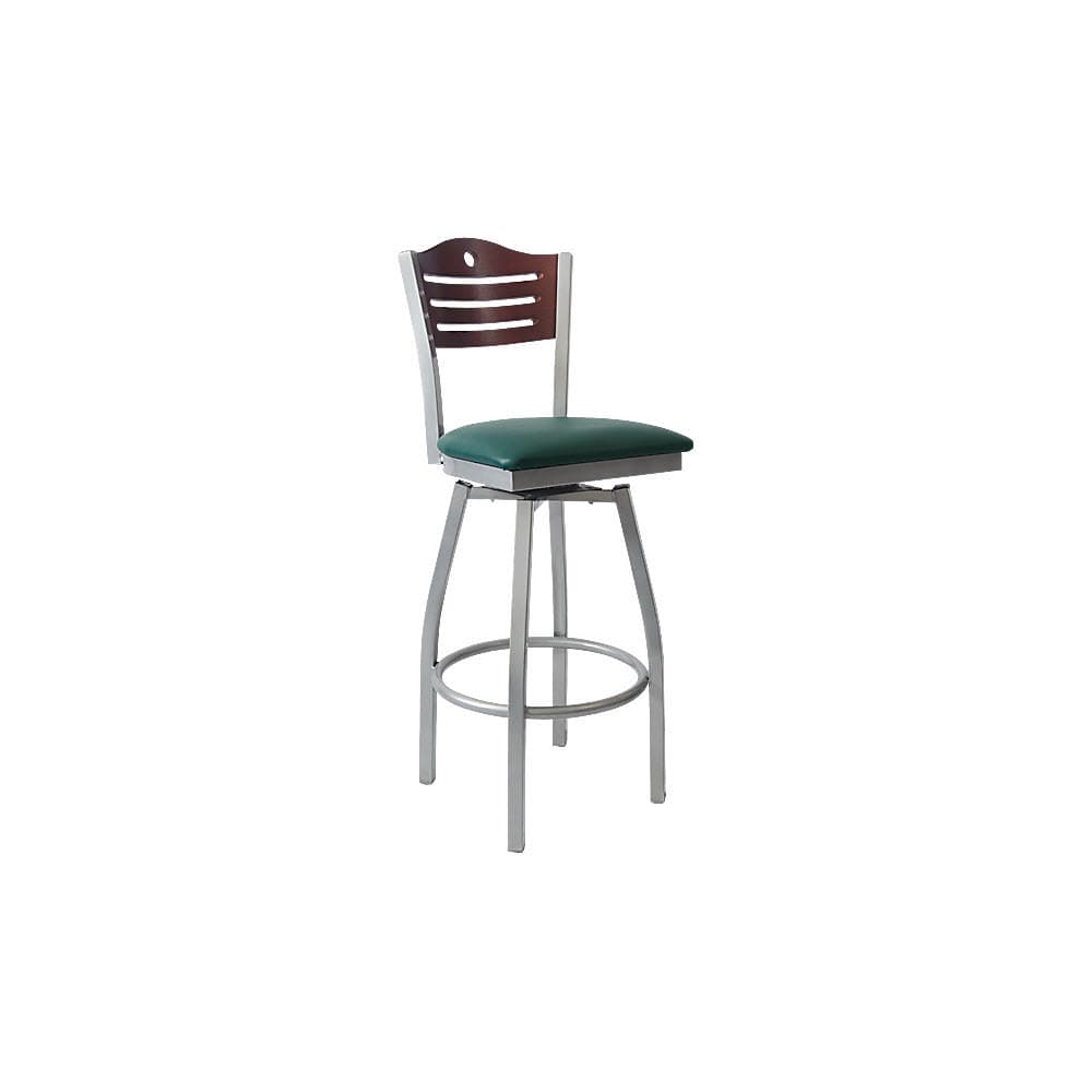 Bar stool selection, Silver Interchangeable back metal swivel with Circle and 3 Slats