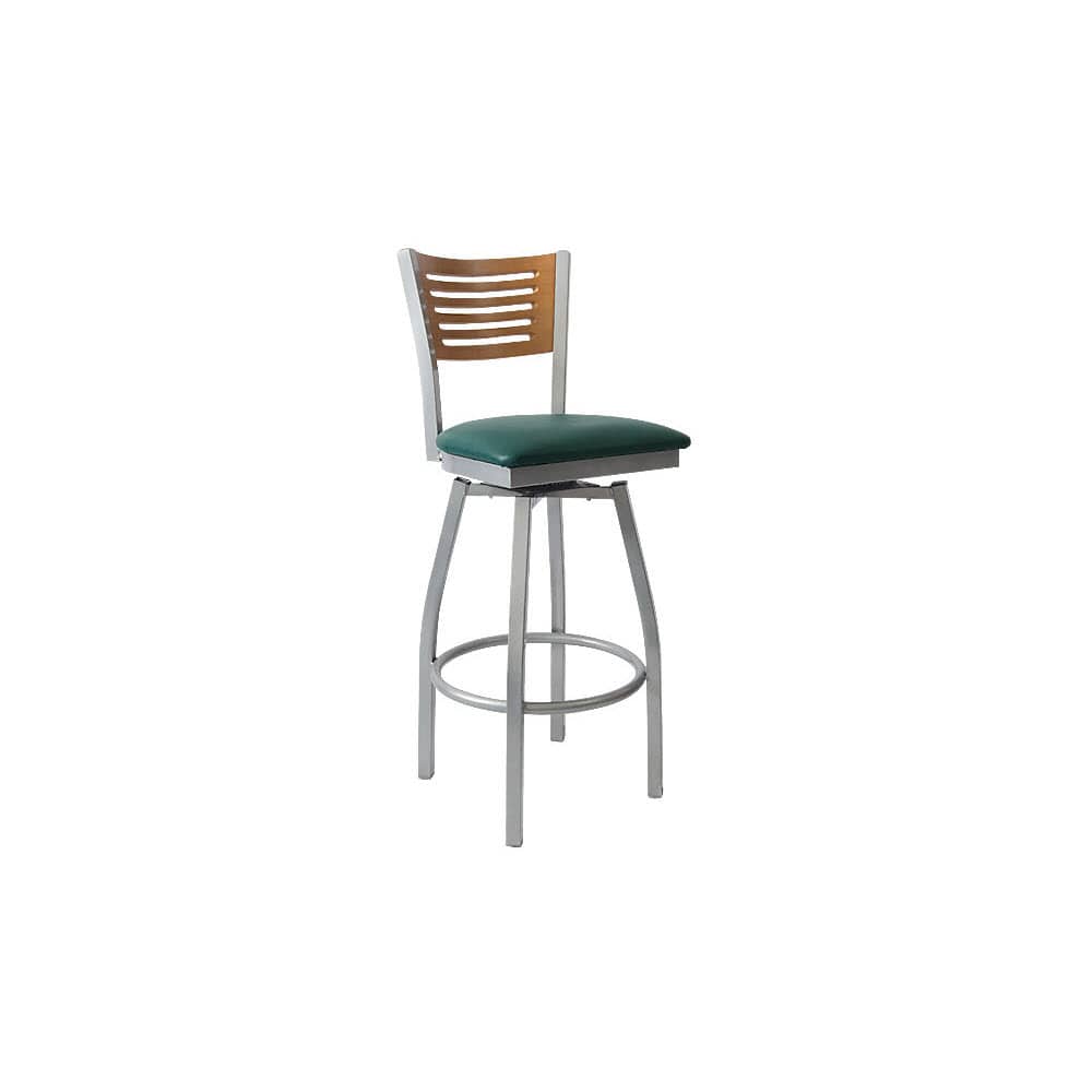 Bar stool selection, Silver swivel Interchangeable back with 5 Slats metal