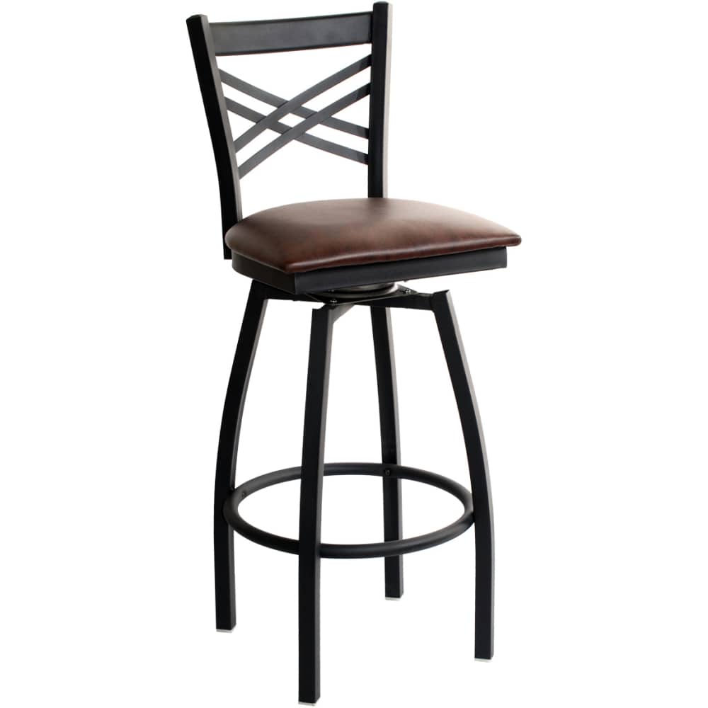Bar stool selection, Swivel X back metal
