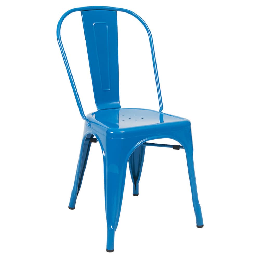 Dining chair selection, Bistro Style metal in blue finish
