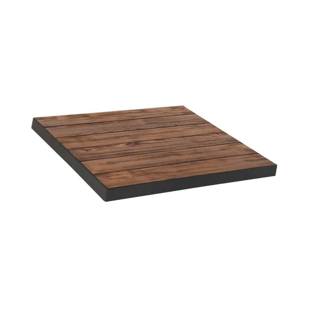 Tabletop selection, Teak wood with metal edge
