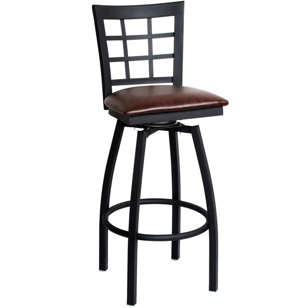 Window-Back Swivel Bar Stool