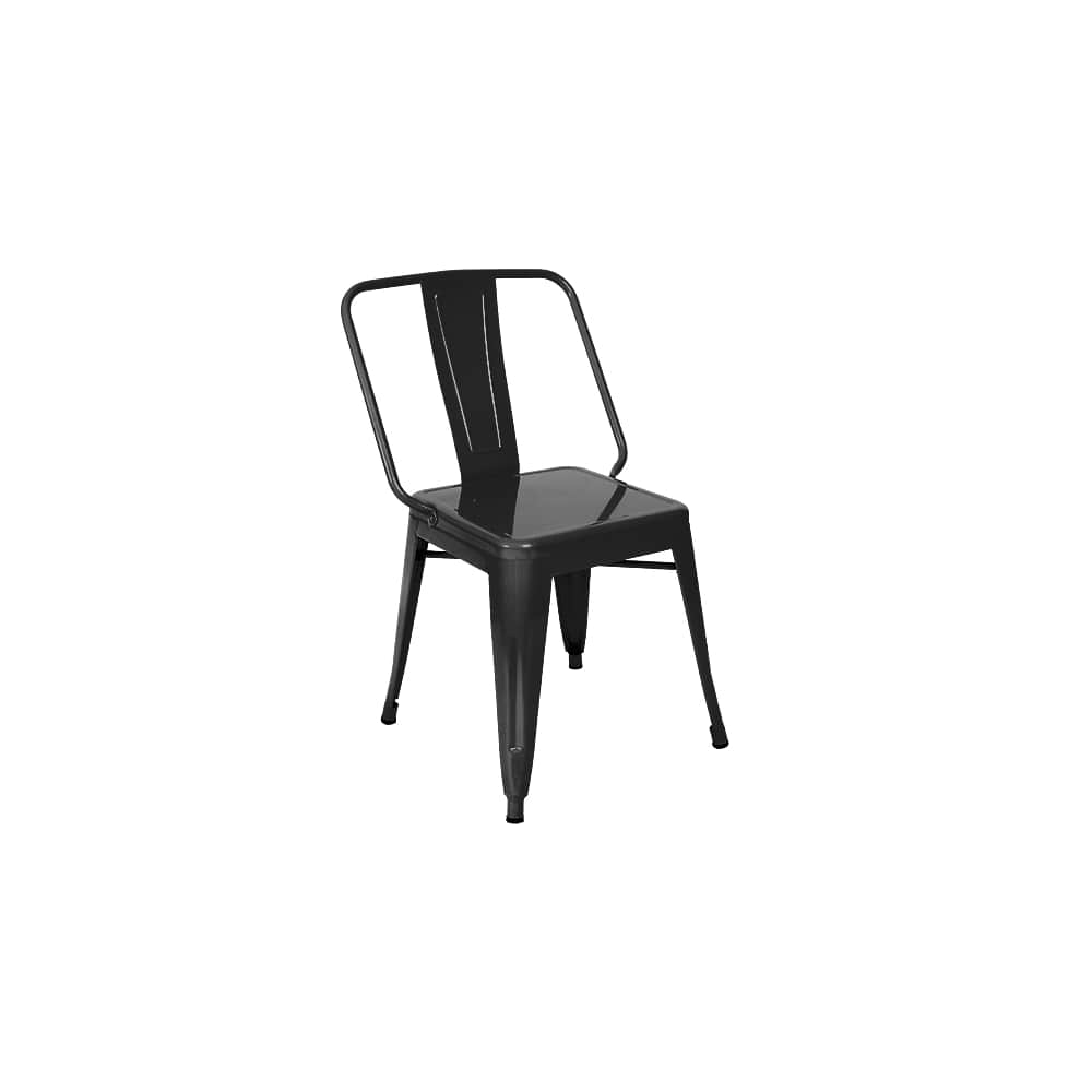 Dining chair selection, Extra wide Bistro Style metal in black finish