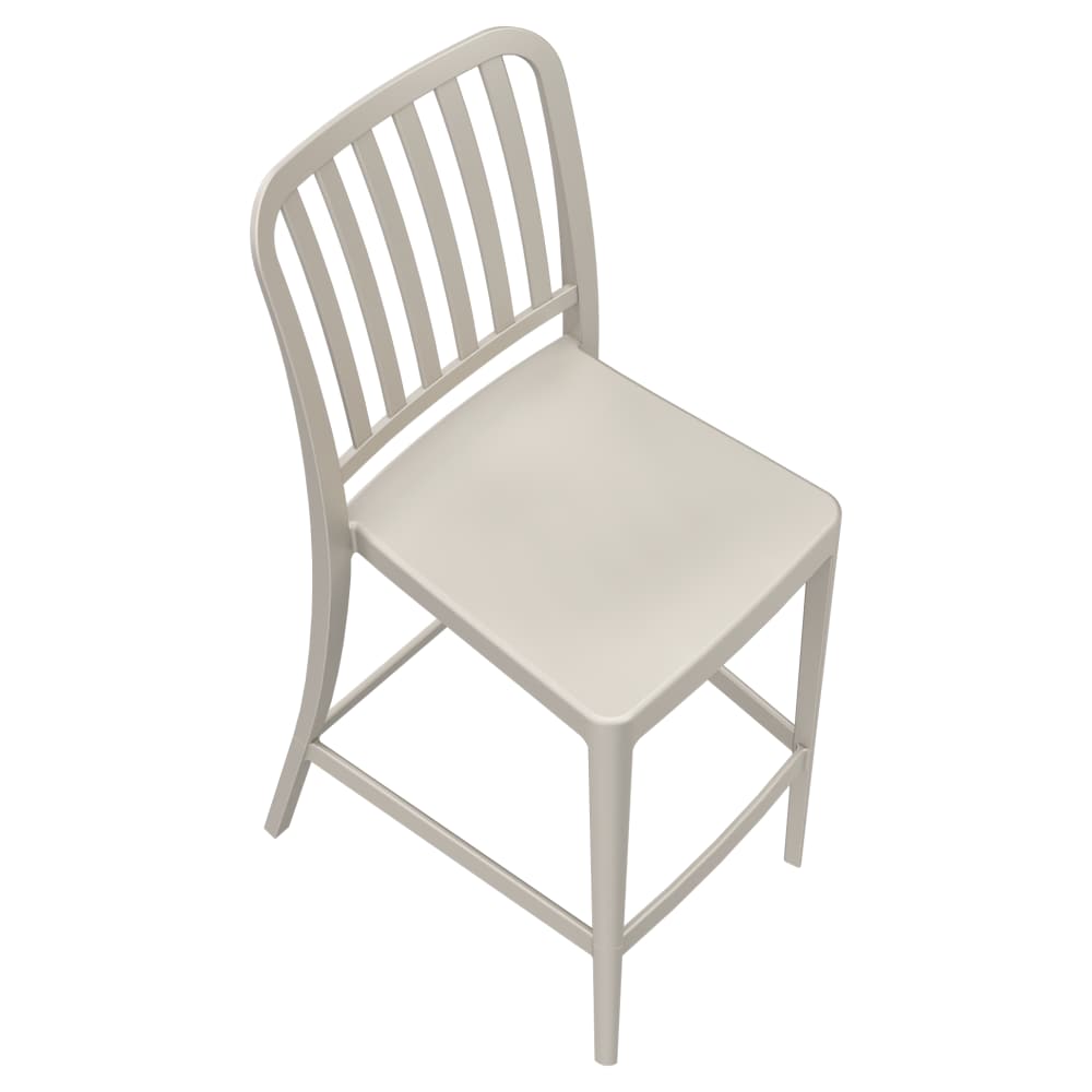 Bar stool selection, Miles slat-back outdoor resin